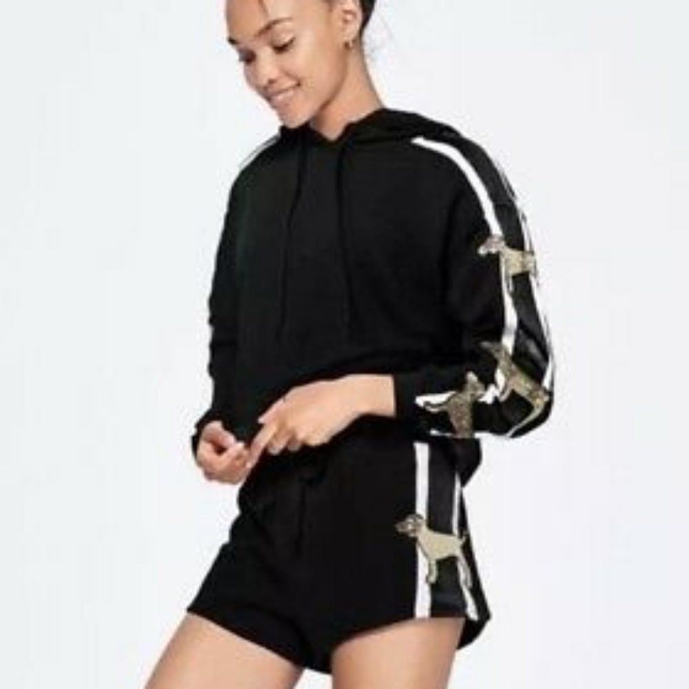 PINK Victoria's Secret Sequin Dog Stripe Shorts
